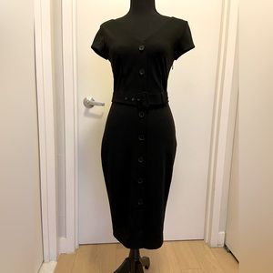 Express black midi dress